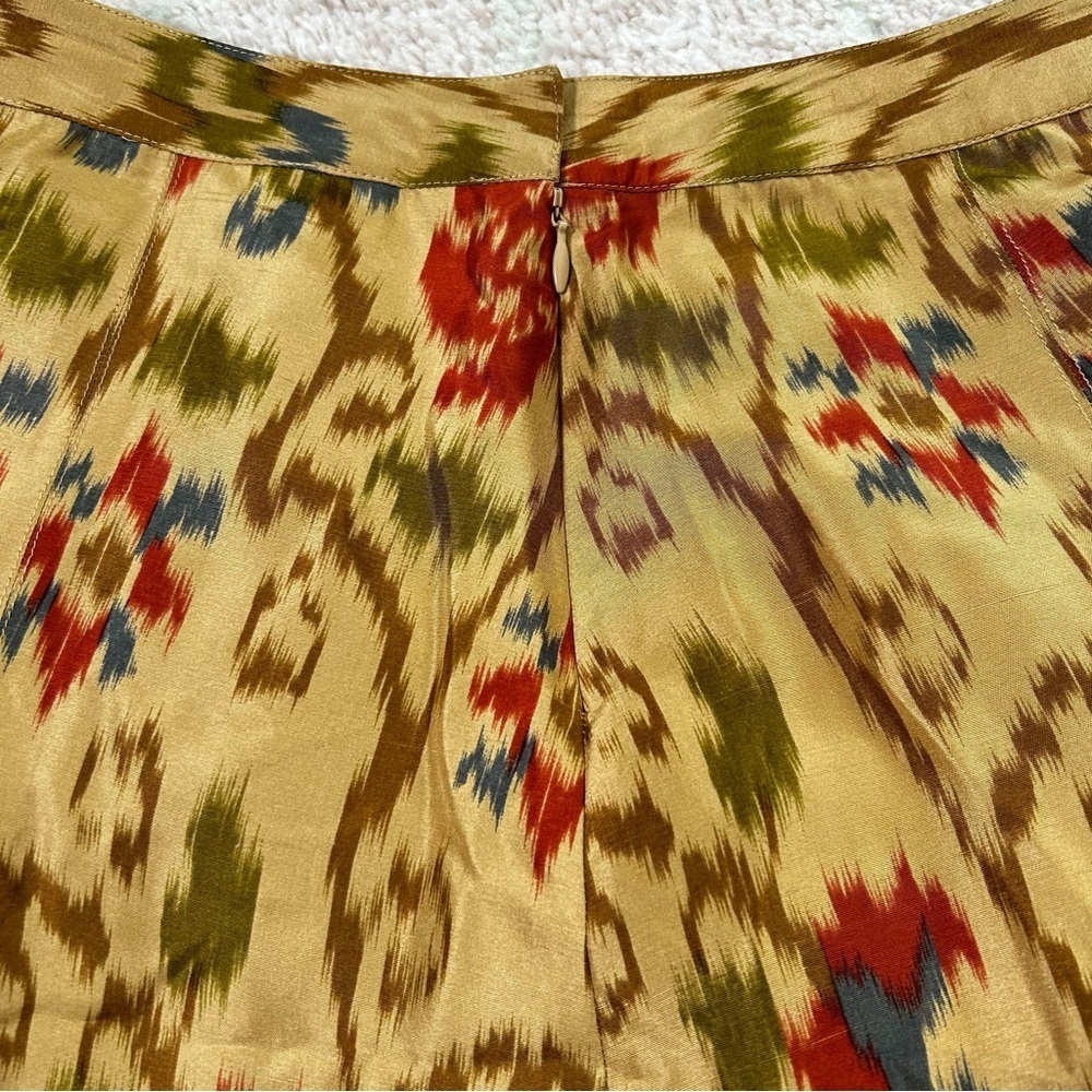 NWT J Jill Floral Ikat Silk A Line Skirt Size 8 Petite Spring Holiday Office - Picture 6 of 13